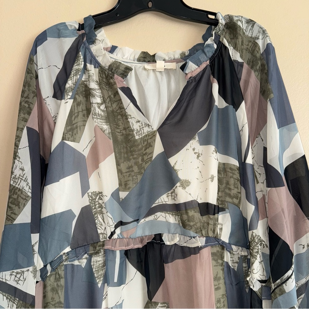 Entro Plus Size Abstract Patterned Swing Dress Si… - image 4